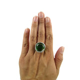 Infinity Glass Ring - Green Crystal