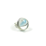 Infinity Glass Ring - Sky Blue Stripe