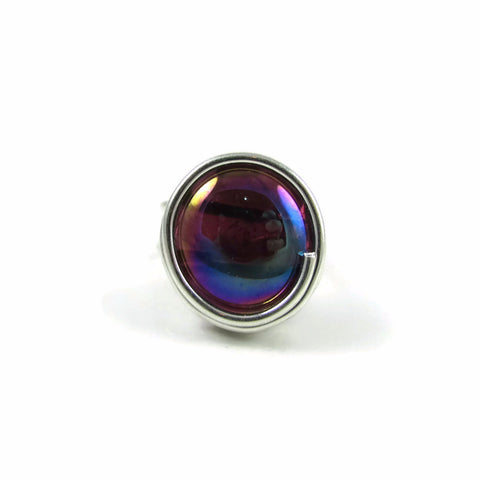 Infinity Glass Ring - Amethyst Iridescent