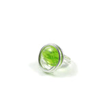 Infinity Glass Ring - Green Stripe