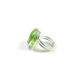 Infinity Glass Ring - Green Stripe