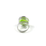 Infinity Glass Ring - Green Stripe