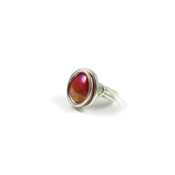 Infinity Glass Ring - Coral Iridescent