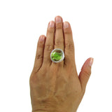 Infinity Glass Ring - Green Stripe