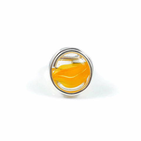 Infinity Glass Ring - Orange Stripe