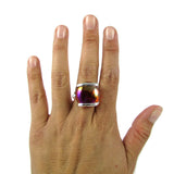 Parallel Ring - Red Crystal Iridescent