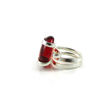 Parallel Ring - Red Crystal