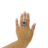 Parallel Ring - Turquoise Crystal