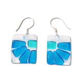 Lama Flower Glass Earrings in Aqua