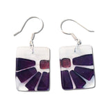 Lama Flower Glass Earrings in Purple