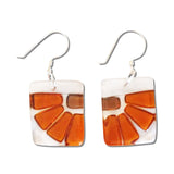 Lama Flower Glass Earrings in Amber