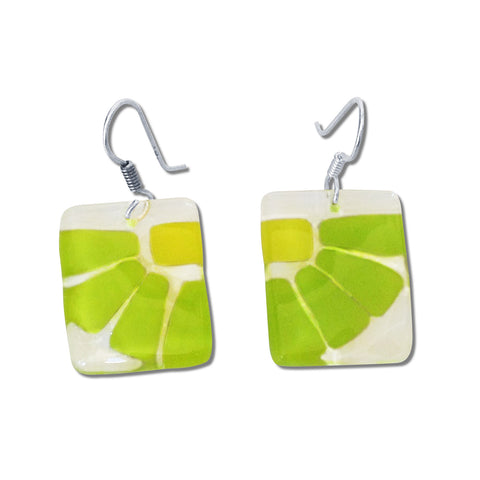 LAMA Glass Earrings - Lime Green