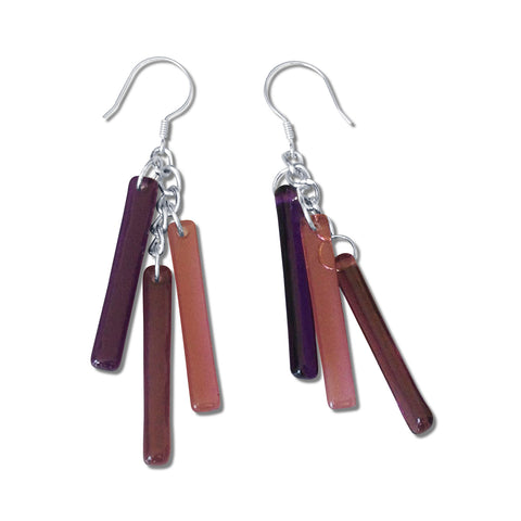 LTRAC Glass Earrings - Purple