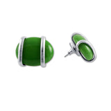 Parallel Earrings - Green Opaque