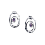 Ovals and Amethyst Earrings