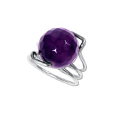 Faceted Amethyst Curly Ring