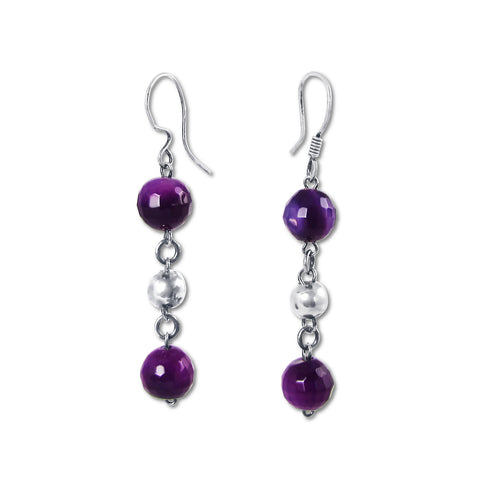 Bolitas Earrings - Faceted Amethyst