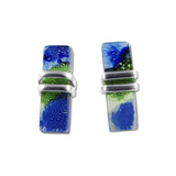 Blown Glass Rectangle Studs