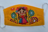 Reusable Embroidered FaceMasks - "Maria" Dolls