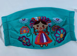 Reusable Embroidered FaceMasks - "Maria" Dolls