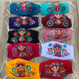 Reusable Embroidered FaceMasks - "Maria" Dolls