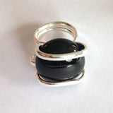 Parallel Glass Ring - Black