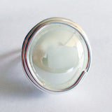 Infinity Glass Ring - White