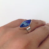 Cocol Blown Glass Ring - Navy