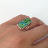 Rectangular Blown Glass Ring