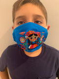 Reusable Embroidered Kid's Sized FaceMasks - "Maria" Dolls