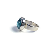 Round Blown Glass Ring - Aqua