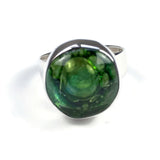 Round Blown Glass Ring - Aqua