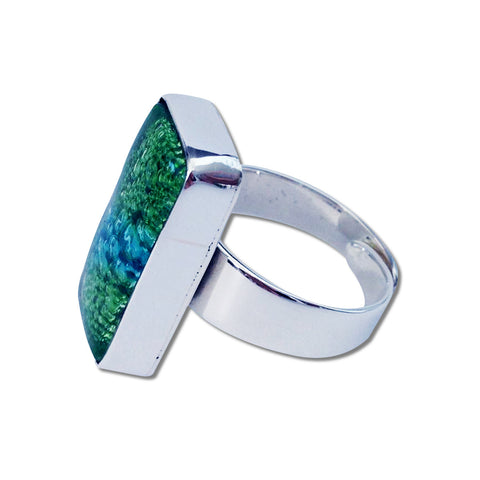 Blown glass ring top