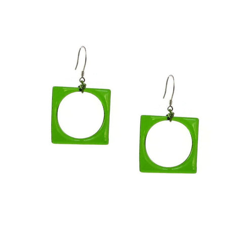 Hoyo Glass Earrings - Green