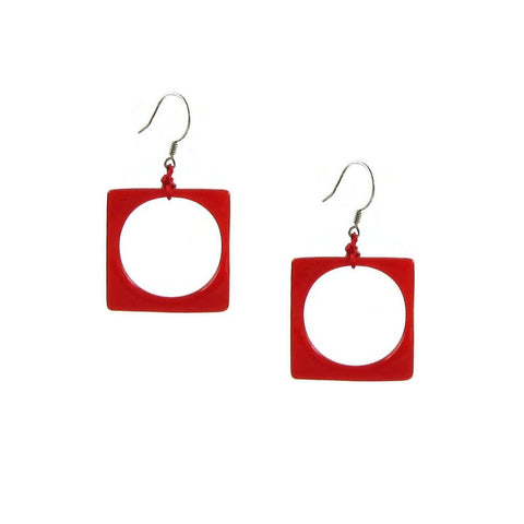 Hoyo Glass Earrings - Red