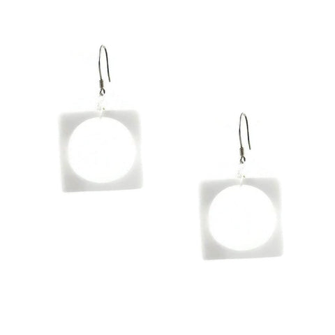 Hoyo Glass Earrings - White