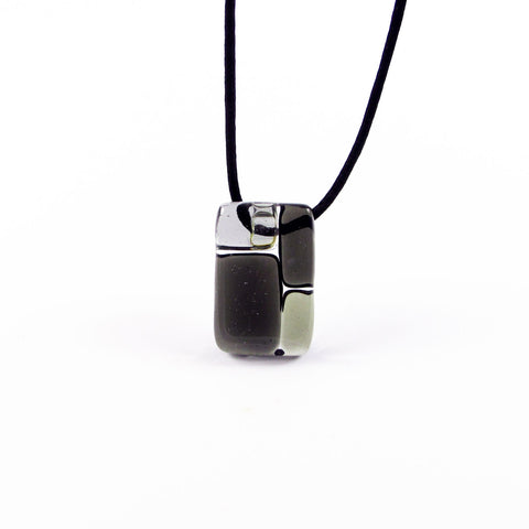 Cobblestones Mini Glass Pendant - Black