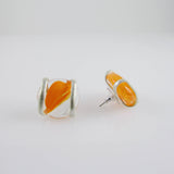 Parallel Earrings - Orange Stripe