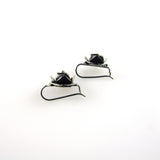 Oxidized Rose Earrings - Medium