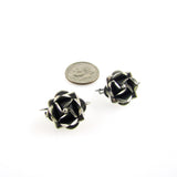 Oxidized Rose Earrings - Medium