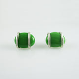 Parallel Earrings - Green Opaque
