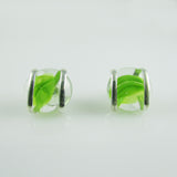 Parallel Earrings - Green Stripe