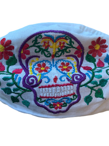 Sugar Skull Embroidered Face Mask.