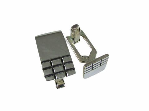 Checkerboard Silver Cufflinks