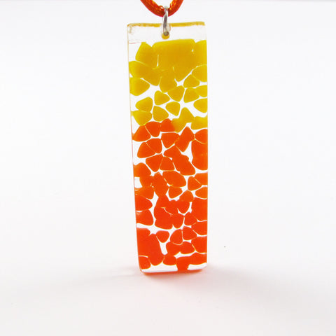 Picado Glass Pendant - Orange