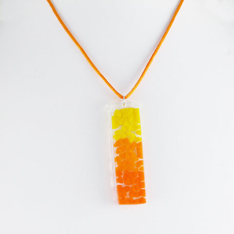 Picado Glass Pendant - Orange