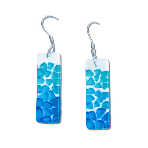 Picado Glass Earrings - Aqua