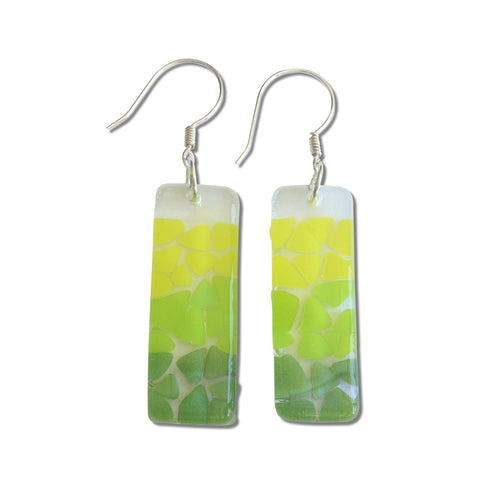 Picado Glass Earrings - Lime Green