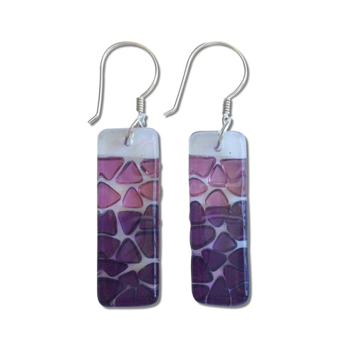 Picado Glass Earrings - Purple