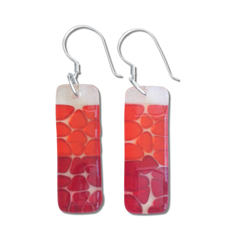 Picado Glass Earrings - Red